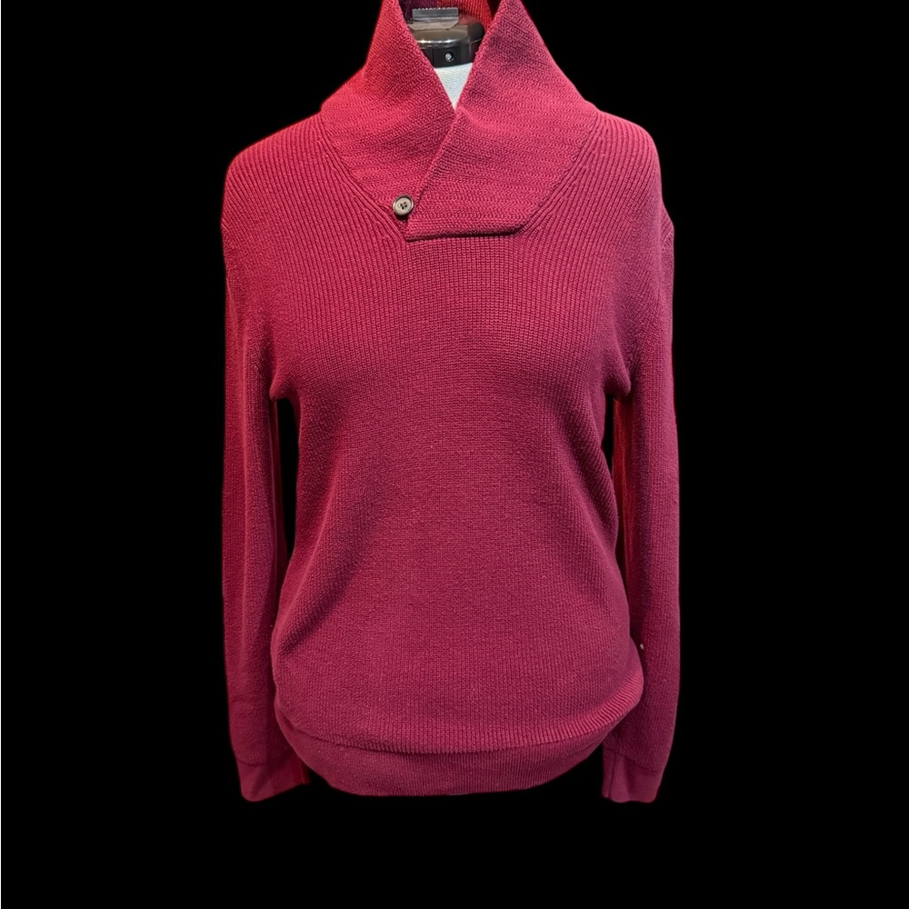 Banana Republic Mens Shawl Collar Red Sweater -Size Medium